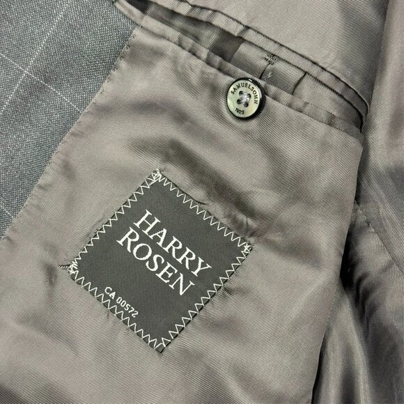 Samuelsohn Blazer Current Windowpane Wool Sport Coat Grey Canada 40 R - Picture 9 of 9